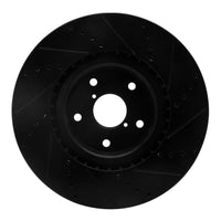 R1 2005-2020 Subaru Impreza Front Left Drilled & Slotted Black Brake Rotor