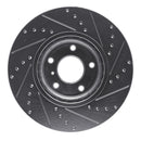 R1 2003-2023 Infiniti G25 Front Left Drilled & Slotted Silver Brake Rotor