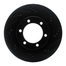 R1 Concepts Lexus GX470 Front Right Drilled & Slotted Brake Rotor - Black Finish