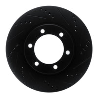 R1 Concepts Lexus GX470 Front Right Drilled & Slotted Brake Rotor - Black Finish