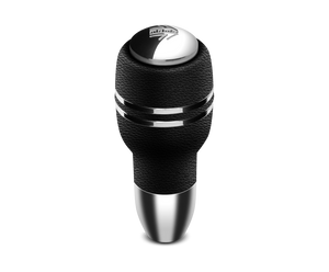 MOMO Automatico Shift Knob - Black Leather with Chrome Insert