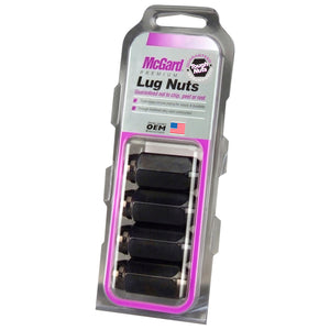 McGard Hex Lug Nut (Cone Seat) M14X1.5 / 22mm Hex / 1.635in. Length (4-Pack) - Black (64072)