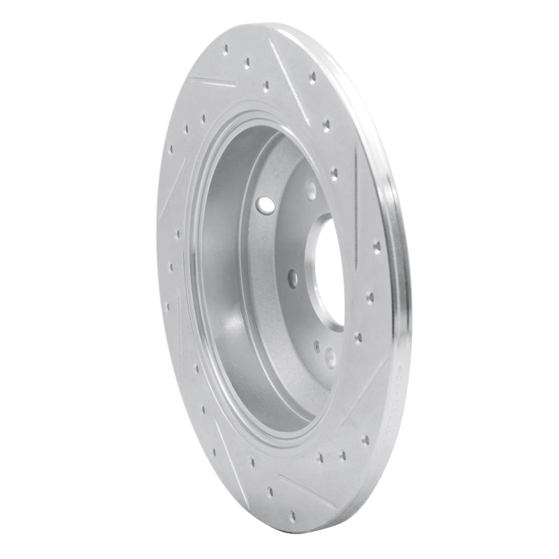 R1 Concepts Genesis G70 Rear Left Drilled & Slotted Silver Brake Rotor (Part Number: RNC631-21041L)