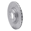 R1 2017-2025 Alfa Romeo Stelvio Rear Left Drilled & Slotted Silver Brake Rotor
