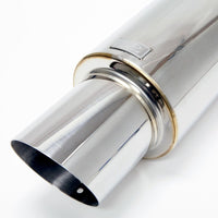 BLOX Racing 60.5mm Street Muffler with Angled Tip - Enhance Your Vehicle's Exhaust System