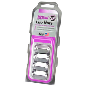 McGard Hex Lug Nut (Cone Seat) M12X1.5 / 13/16 Hex / 1.5in. Length (4-Pack) - Chrome (64002)