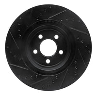 R1 2005-2023 Chrysler 300 Front Right Drilled & Slotted Black Brake Rotor