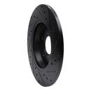 R1 2008-2025 Audi A4 (Mexico) Rear Left Drilled & Slotted Black Brake Rotor
