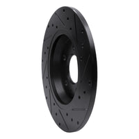 R1 2008-2025 Audi A4 (Mexico) Rear Left Drilled & Slotted Black Brake Rotor