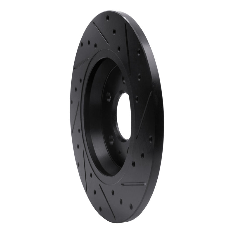 R1 2008-2025 Audi A4 (Mexico) Rear Left Drilled & Slotted Black Brake Rotor