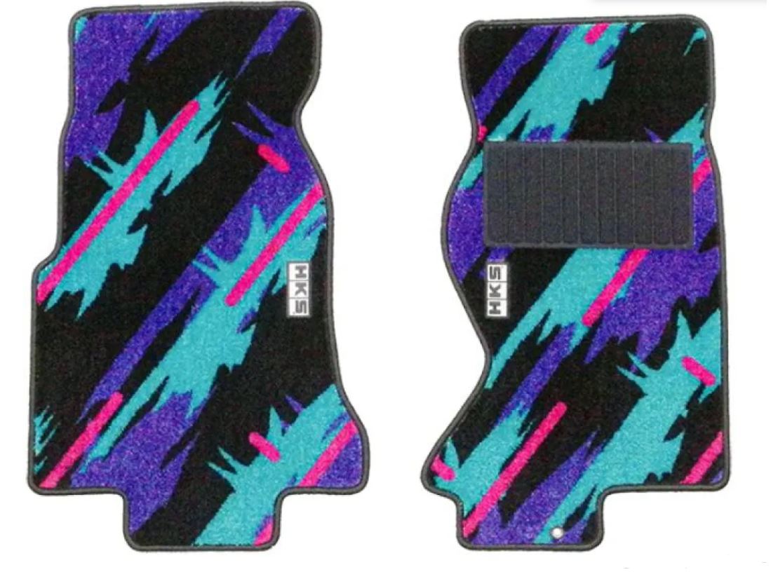 HKS Mitsubishi Evolution CT9A Non-MR 50th Anniversary Floor Mat Oil Color - Front/Rear Set LHD (53001-AM004)