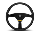 MOMO MOD78 320mm Black Suede Steering Wheel with Black Spokes