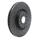 R1 2022+ Volkswagen GTI Mk 8 Front Right Drilled & Slotted Black Brake Rotor