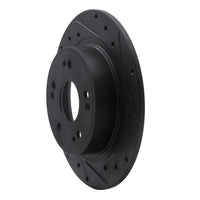 R1 2005-2022 Acura TSX Rear Right Drilled & Slotted Black Brake Rotor