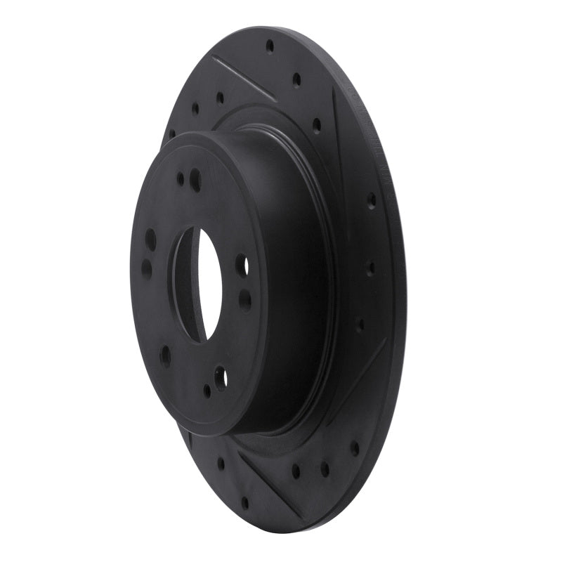 R1 2005-2022 Acura TSX Rear Right Drilled & Slotted Black Brake Rotor (ECB-59032R)