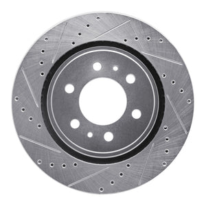 R1 Concepts Front Left Drilled & Slotted Silver Brake Rotor for Ford Expedition 2007-2021