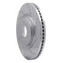 R1 2008-2025 Infiniti QX70 Front Right Drilled & Slotted Silver Brake Rotor