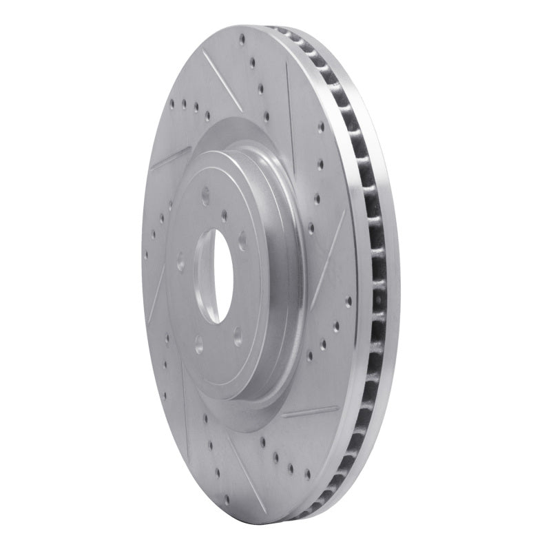 R1 2008-2025 Infiniti QX70 Front Right Drilled & Slotted Silver Brake Rotor (EDZ-68012R)