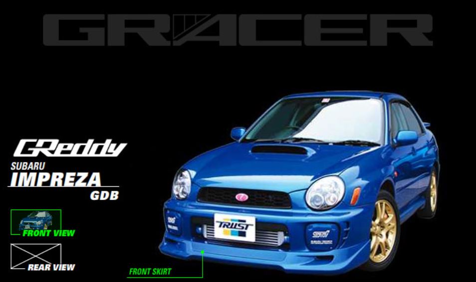GReddy 02-03 WRX Polyurethane Front Lip Spoiler (17060052)