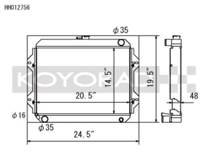 Koyo 76-77 Toyota Celica 2.2L I4 (MT) Radiator (HH012756)