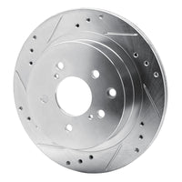 R1 1989-1996 Nissan 300ZX Turbo Rear Left Drilled & Slotted Silver Brake Rotor