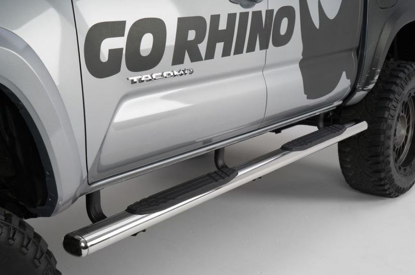 Go Rhino 2022+ Toyota Tundra Crew Max 4dr 4in. 1000 Series Complete Kit w/Sidestep + Brkts - Polished (104443587PS)