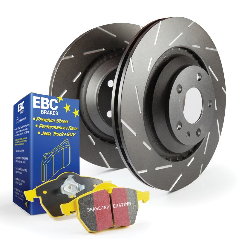 EBC 22+ WRX S9 Brake Pad and Rotor Kit also fits WRX - High Friction Yellowstuff Pads & USR Sport Slotted Rotors