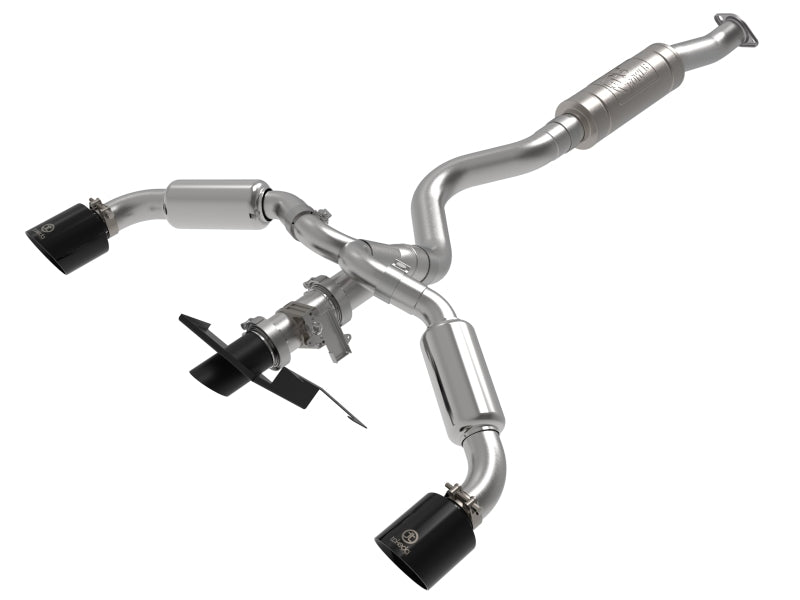 aFe 23+ Toyota GR Corolla L3 1.6L (t) Gemini XV 3in to 2-1/2in Cat Back Exhaust w/ Black Tips