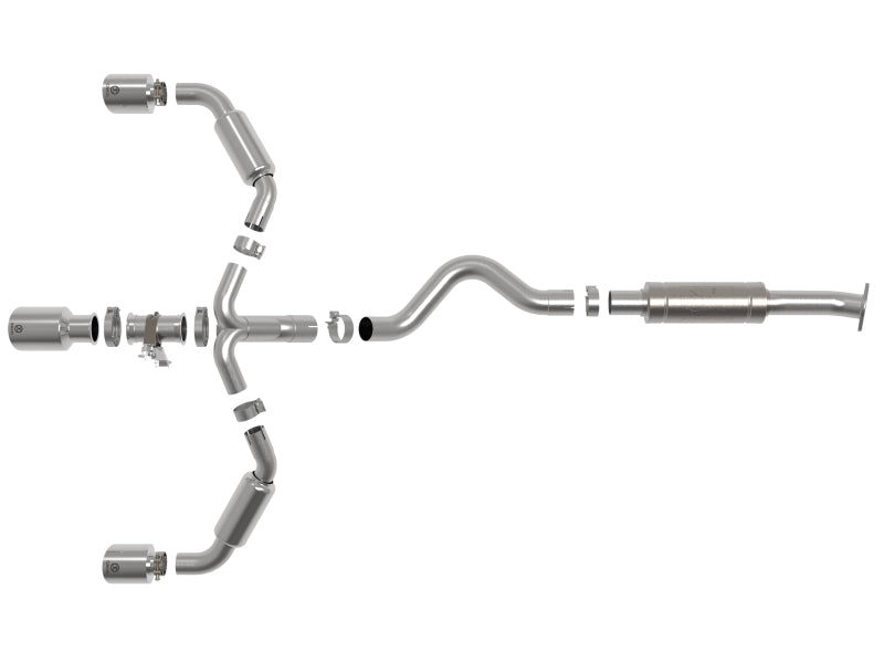 aFe 23+ Toyota GR Corolla L3 1.6L (t) Gemini XV 3in to 2-1/2in Cat Back Exhaust w/ Polished Tips (49-36070-P)