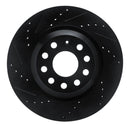 R1 2006-2025 Audi S3 (Mexico) Rear Left Drilled & Slotted Black Brake Rotor