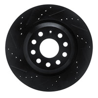R1 2006-2025 Audi S3 (Mexico) Rear Left Drilled & Slotted Black Brake Rotor