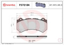 Brembo 09-18 Nissan GT-R/10-15 Dodge Challenger/Charger Premium NAO Ceramic OE Equivalent Pad - Fr (P37018)