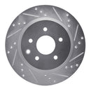 R1 2005-2025 Infiniti M35 Rear Right Drilled & Slotted Silver Brake Rotor
