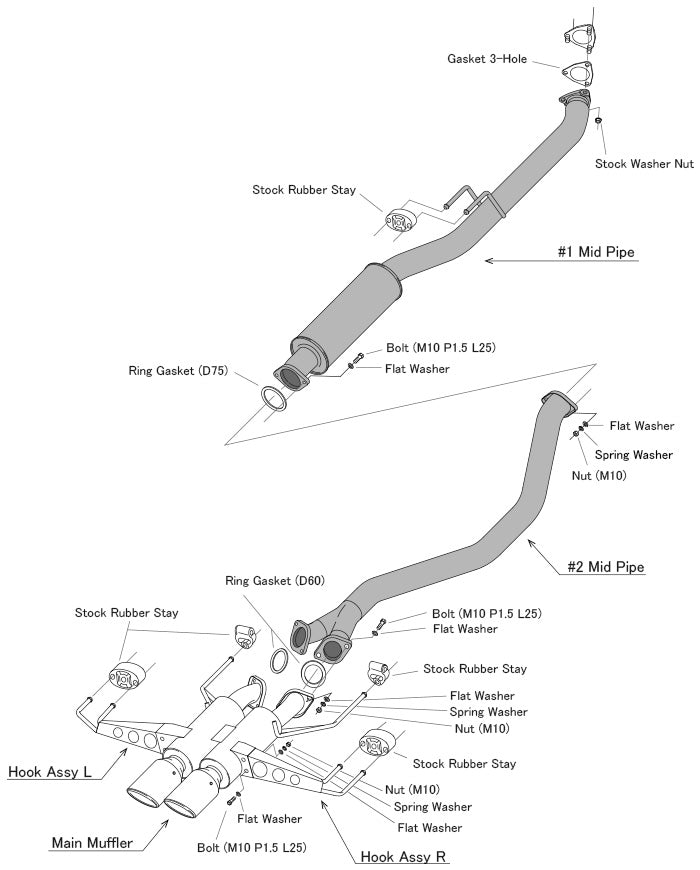 HKS Hi-Power Cat-Back Exhaust for FL5 Civic Type R | 31006-KH001