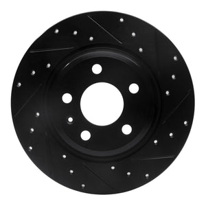 R1 2008-2025 Audi A5 Sportback Rear Right Drilled & Slotted Black Brake Rotor