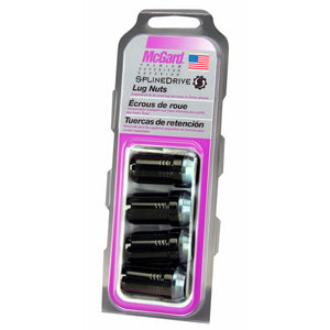 McGard SplineDrive Lug Nut (Cone Seat) M14X1.5 / 1.648in. Length (4-Pack) - Black (Req. Tool) (65315BK)
