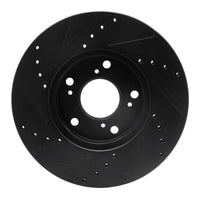 R1 1998-2022 Acura ILX Front Right Drilled & Slotted Black Brake Rotor