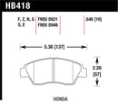 Hawk 2013-2014 Acura ILX (Hybrid) HPS 5.0 Front Brake Pads