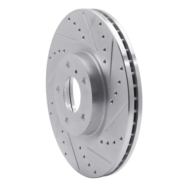 R1 2003-2023 Infiniti M35 Front Right Drilled & Slotted Silver Brake Rotor (EDZ-67052R)