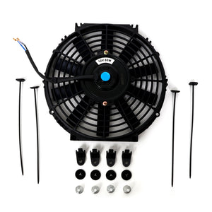 BLOX Racing 10-Inch Electric Slim Fan - Black for Automotive Cooling