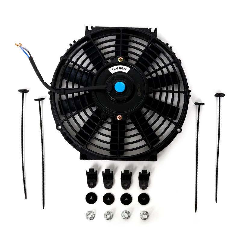 BLOX Racing 10-Inch Electric Slim Fan - Black for Automotive Cooling