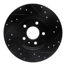 R1 2008-2025 Audi A4 (Mexico) Rear Left Drilled & Slotted Black Brake Rotor