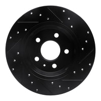 R1 2008-2025 Audi A4 (Mexico) Rear Left Drilled & Slotted Black Brake Rotor