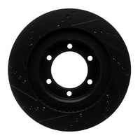 R1 Concepts Lexus GX470 Front Right Drilled & Slotted Brake Rotor - Black Finish