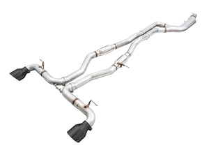 AWE Tuning 2020 Toyota Supra A90 Resonated Track Edition Exhaust - 5in Diamond Black Tips