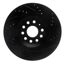 R1 2006-2025 Audi S3 (Mexico) Rear Left Drilled & Slotted Black Brake Rotor