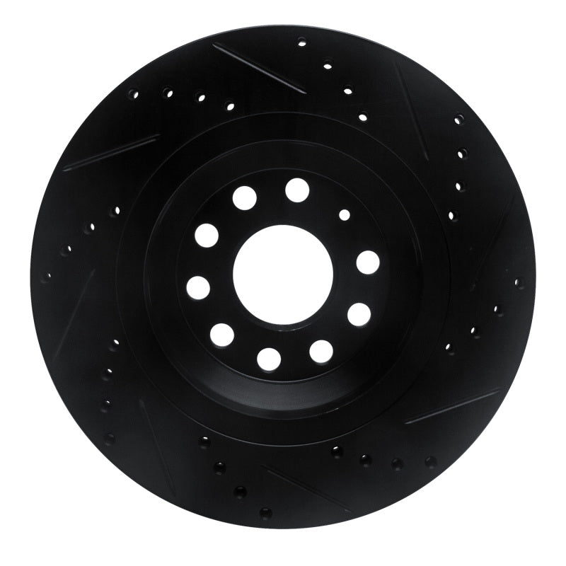 R1 2006-2025 Audi S3 (Mexico) Rear Left Drilled & Slotted Black Brake Rotor