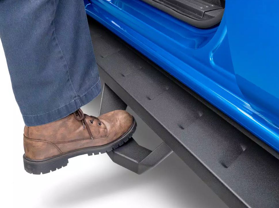 Go Rhino 2022 Toyota Tundra DC 4dr Kit w/RB10 Running Board + Brkts + 4 RB10 Drop Steps - Tex. Blk (6344358020PC)