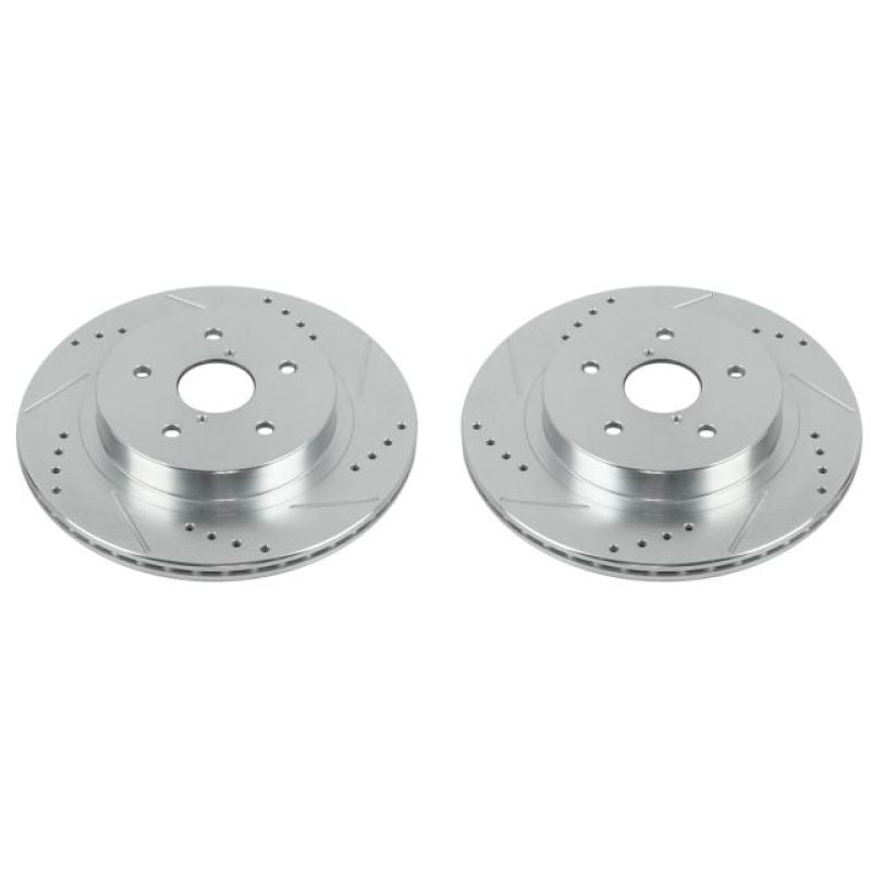 Power Stop 22+ WRX & 15-18 Subaru Legacy Rear Evolution Drilled & Slotted Rotors - Pair