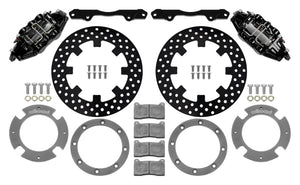 Wilwood 17-21 Can-Am X3RS Black 6-Piston Front Brake Kit with 11.25-inch Drilled Rotors